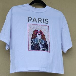 Maje White Graphic Paris Tee